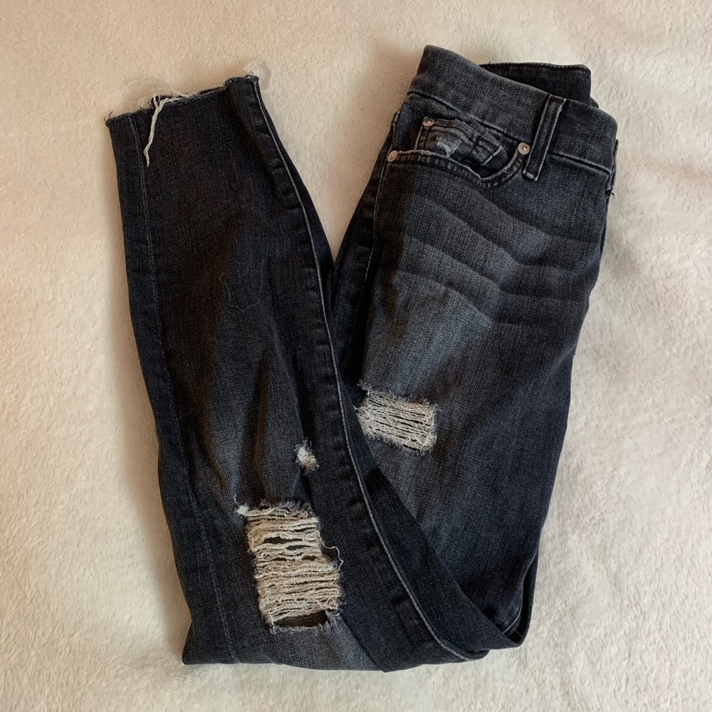 7 for all Mankind Distressed Skinny Jeans